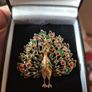 Vintage Colourful Rhinestone Peacock Brooch Image 3
