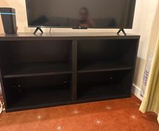 IKEA BESTA TV Bench in the black finish.