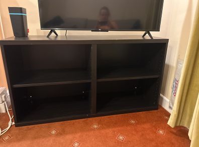 IKEA BESTA TV Bench in the black finish.