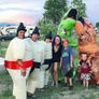 Inflatable Sumo Wrestler Suit Costume for Adult Blow up Halloween Costume Party Fat Suit Fancy Families Member Game Costume Image 2