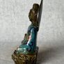 Cloisonne Guanyin Sitting On A Lotus Throne - Enameled  Bronze, Signed Image 4