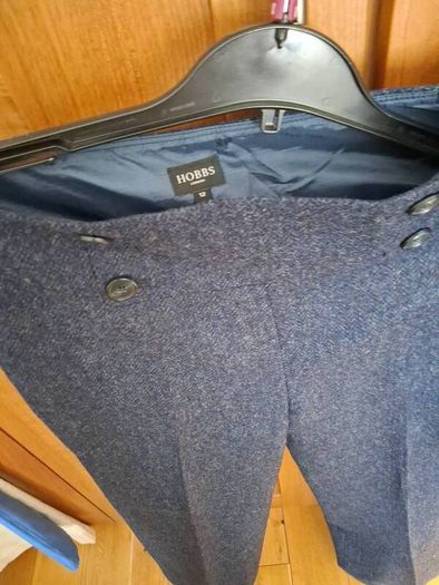 Stunning Hobbs Fully Lined Pure Wool Navy Trouser Suit 10-12