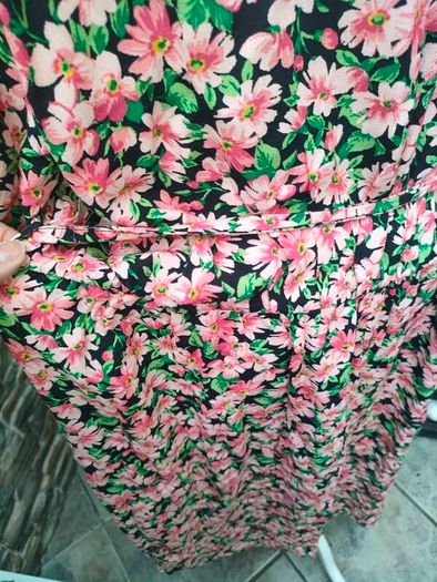 F&F Plus size pink floral midi dress uk20