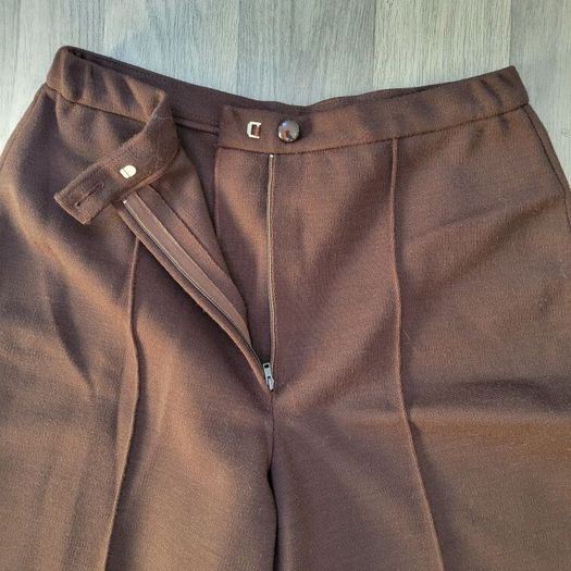 Vintage 1960s chocolate brown wide leg pleated trousers St Michael