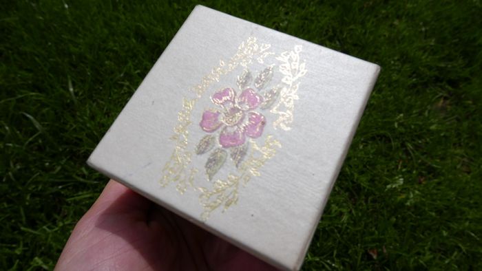 Vintage Hand Painted Waterside Flowers R Stained Glass Mirror Box