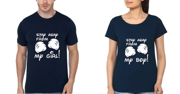Stay Away From My Boy And Girl Love Couple T-shirts Great Gift Present For Valentines Day Idea
