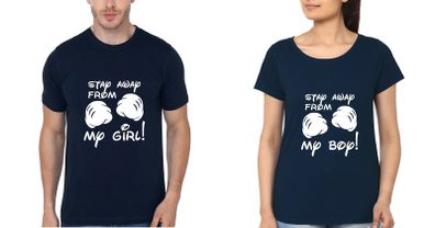 Stay Away From My Boy And Girl Love Couple T-shirts Great Gift Present For Valentines Day Idea