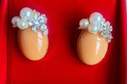 Brand new Pearl &amp; Stone Stud Earrings