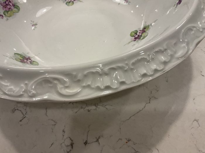 Empire Ware Antique Serving Bowl Lilac Print