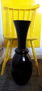 Large Tall -  Black Glass Vase