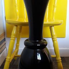Large Tall -  Black Glass Vase