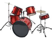 Complete Drum Kit Powder-coated Steel Red Adult