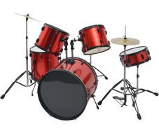 Complete Drum Kit Powder-coated Steel Red Adult