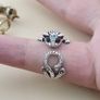 Vintage Gothic Leopard / Panther Animal Wrap Ring with Red Eyes Image 4