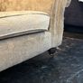Beige damask floral upholstery couch Image 2