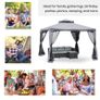 3 x 3 Meter Metal Gazebo Garden Outdoor 2-tier Roof Marquee Party Tent Canopy Pavillion Patio Shelter with Netting Image 6