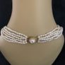 Vintage Five Strand natural Rice Pearl Necklace Image 4