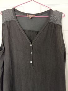 Linen Dress with Sequins