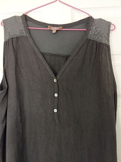 Linen Dress with Sequins