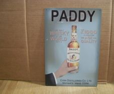Paddy's Irish Whiskey metal sign mancave wall sign