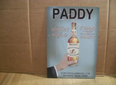 Paddy's Irish Whiskey metal sign mancave wall sign