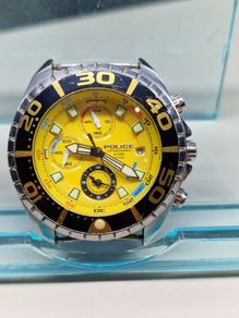 POLICE Chronograph Watch  Yellow Dial
