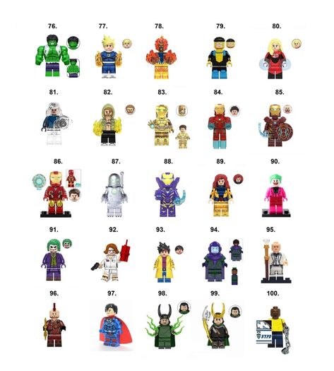 Marvel DC Super Hero Minifigures Lego Compatible (D-L)