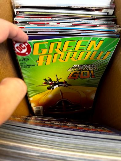 DC, Marvel Long Comic Box w 290 comics for Sale
