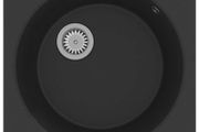Kitchen Sink with Overflow Hole Black Granite