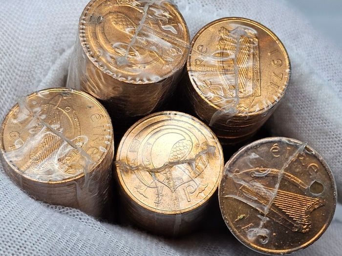 Ireland 1971 1/2p Half Penny Coin Roll Original Sealed