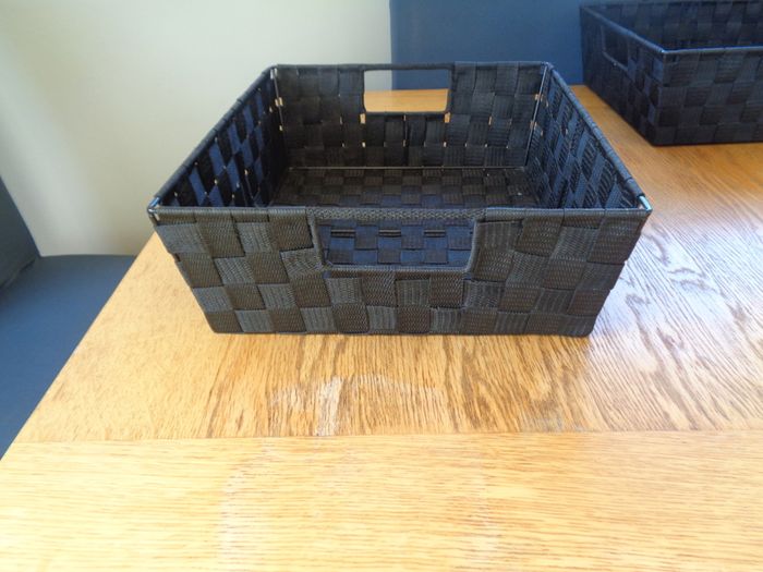 Black Woven Baskets x 2 for Sale
