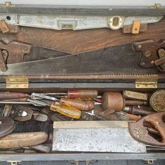 Carpenter's tool box & tools