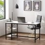 Computer Desk, Office Work Desk with 2 Shelves, Laptop Table for student and worker, Study Table, Writing Desk for Bedroom, Home, Office, Large Rustic Desk,140 x 60 x 75 cm (FREE POSTAGE) Image 2