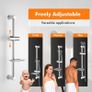 Ibergrif M20802-1 Shower Riser Rail, 57cm Shower Rail, No Drilling Required, Shower Rail kit with Adjustable Shower Head Holder and Soap Dish, Shower Slider Rail for Bathroom, Chrome, Silver Image 6