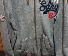 superdry grey small medium large zip hoodie