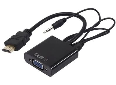 Hdmi To Vga Rgb Video+audio Cable Converter Adapter For Pc Hdtv Ps3 Xbox Tv A127