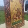 Vintage painting on the skin of a medieval knight Image 2