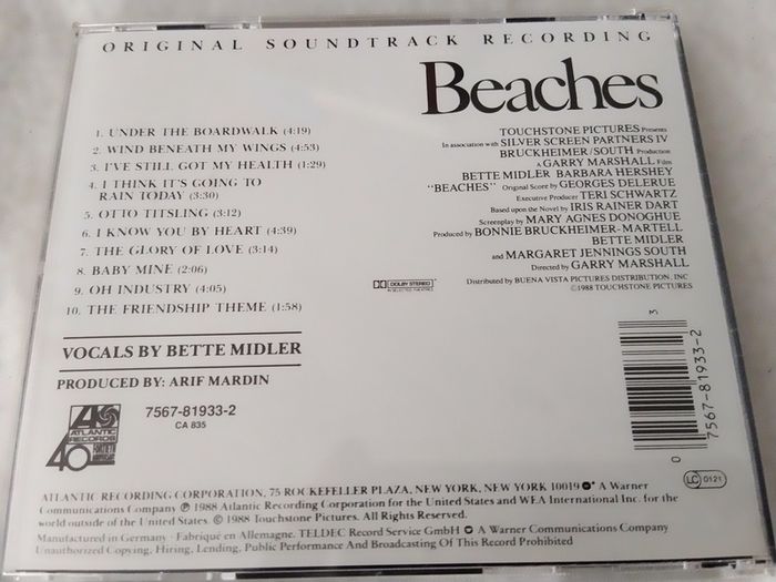 Beaches - Movie Soundtrack Cd