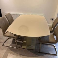 Tempered Glass Table and 6 Chairs