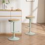 Bar Stools, Solid Wood Counter Height Barstools Set of 2, Vintage High Adjustable 360 Swivel Metal Bar Chairs, Breakfast Kitchen Stools, Mint Green Image 6