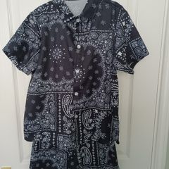 Boys Paisley Print Shirt and Shorts Age 11-12