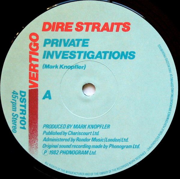 Dire Straits  Private Investigations 10"