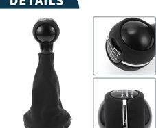 6 Speed Manual Gear Shifter Knob with Cover for Mini Cooper F55 F56 | Gearbox Stick Shifter Lever Knob Black White Plastic Faux Leather 1 Pcs