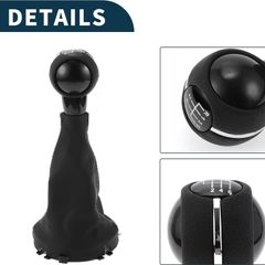 6 Speed Manual Gear Shifter Knob with Cover for Mini Cooper F55 F56 | Gearbox Stick Shifter Lever Knob Black White Plastic Faux Leather 1 Pcs