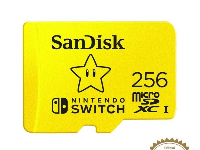 SANDISK micro SD card licensed for Nintendo Switch consoles, 256GB Super Mario Superstar edition (up to 100 MB/s, Nintendo gaming storage, UHS-I, Class 10, V30, U3)