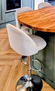 4 grey velvet bar stools