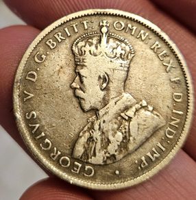 1924 Australian Silver Florin (Two Shillings) George V 92.5% Silver
