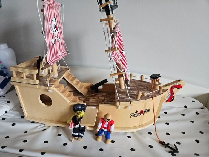 Wooden Pirate Ship toy Holy Moly