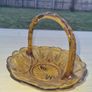 Art deco amber glass basket Image 2