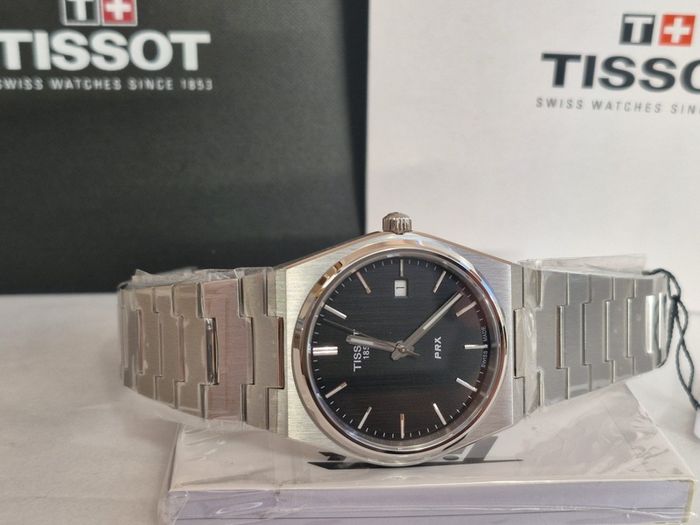 Tissot PRX 40mm Black Dial Steel Case Bracelet Watch T1374101105100